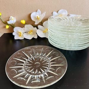 6 Pcs Princess House Regency Clear Glass Saucers 6"